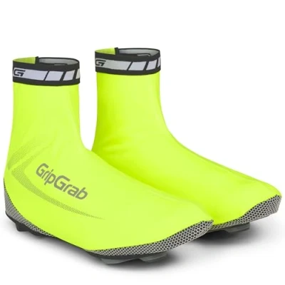 Afbeelding van GripGrab RaceAqua Hi Vis Waterdichte Race Fiets Overschoenen Aero Wielren Regen Fietsoverschoenen Geel Unisex Maat XXL (46/47)