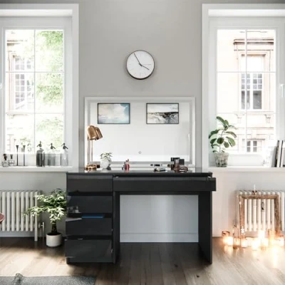 Afbeelding van Vicco kaptafel met licht &quot;Sherry&quot;, Antraciet Hoogglans, 120 cm LED spiegel