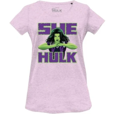 Afbeelding van Marvel WOSHEHUTS005 T shirt, Roze gemêleerd, maat S, S