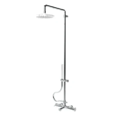 Afbeelding van Waterevolution Flow drie weg thermostatische douchemengkraan met hoofddouche en ronde handdouche Wit T131TNRBR