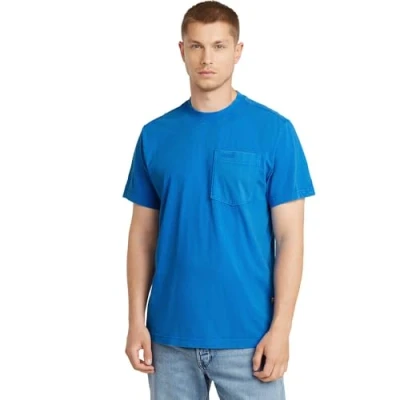 Afbeelding van G STAR Pocket Tshirt basic, Heren, Maat: Large, Pop blue marte