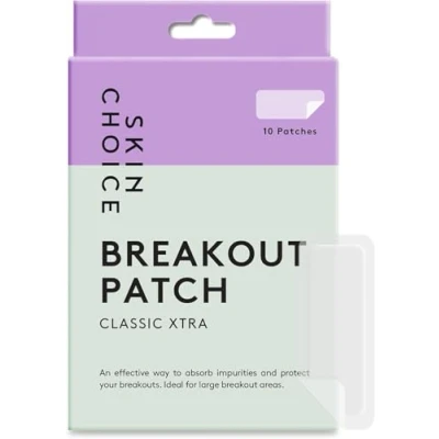 Afbeelding van SKINCHOICE Grote puistjespatch (10 stuks), hydrocolloïde puistpatches, acne puistjes pleisters voor gezicht, lichaam, voorhoofd, kin, veganistisch en dierproefvrij