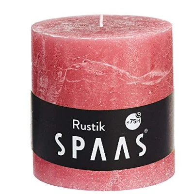 Afbeelding van SPAAS Rustieke geurloze cilinderkaars 100/100 mm, ± 75 uur oudroze