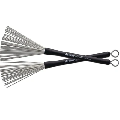 Afbeelding van Vic Firth Signature Series Wire Brush Russ Miller &#039;Sweep&#039; Retractable Black Handle