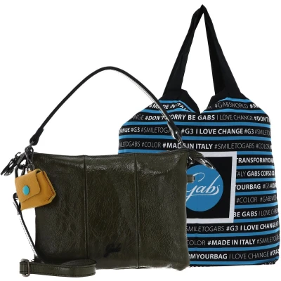 Afbeelding van Gabs Leren Schoudertas Handtas Mirea Naplak Black Shoulderbag Olivia Olijfgroen