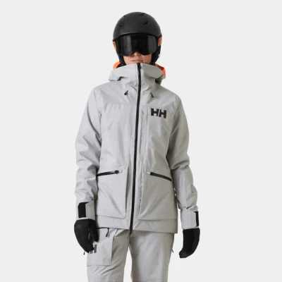 Afbeelding van Helly Hansen Powderqueen Snowboardjas, Dames, Maat: Medium, Grey melange