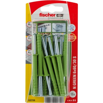 Afbeelding van Fischer N Green 8 x 100/60 S K NV Spijkerplug 100 mm 532726 1 set(s)