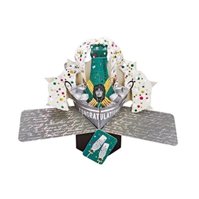 Afbeelding van 3D Pop up wenskaart met envelop Congratulations Champagne