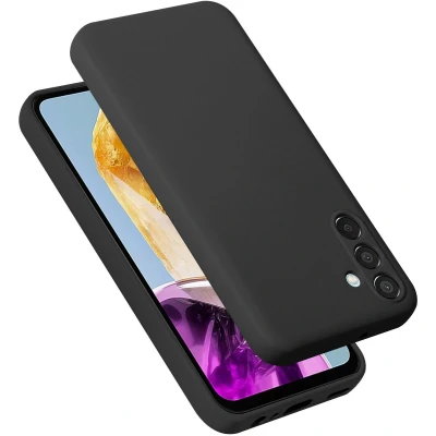 Afbeelding van Cadorabo Hoesje geschikt voor Samsung Galaxy M15 in LIQUID ZWART Beschermhoes gemaakt van flexibel TPU silicone Case Cover