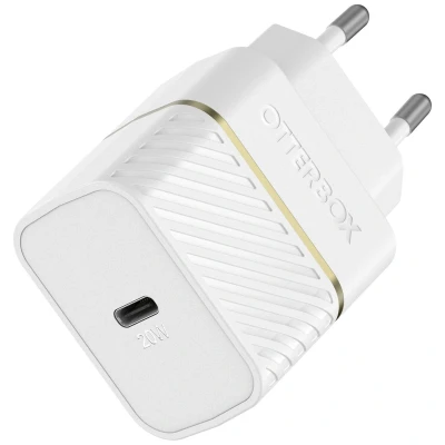 Afbeelding van OtterBox USB C PD EU Wandoplader 20W, snelle oplader voor smartphone en tablet, getest op vallen, robuust, ultraduurzaam, Wit, Geen Retailverpakking