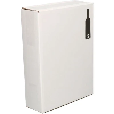 Afbeelding van 15x Wijndozen 3 vaks 285 x 96 364 mm + vakverdeling EB golf (± 4,2 mm) Karton Universele verzenddozen
