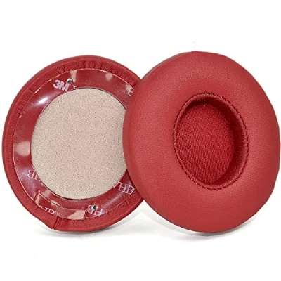 Afbeelding van Solo3 Oorkussens Vervanging voor Beats Solo 2 &amp; 3 Draadloze On Ear Hoofdtelefoon, Memory Foam Met Zacht Eiwitleer (Wijnrood)
