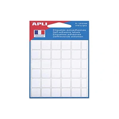 Afbeelding van Agipa witte etiketten in etui ft 12 x 18 mm (b h), 210 stuks, 30 per