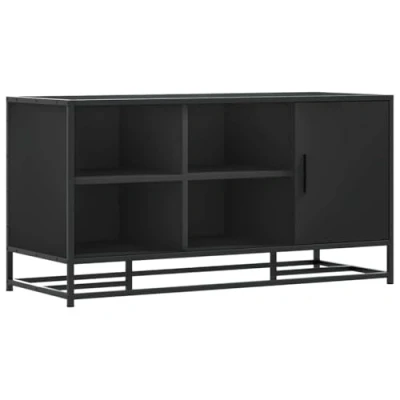 Afbeelding van vidaXL Schoenenbank 100x40x53,5 cm bewerkt hout en metaal zwart