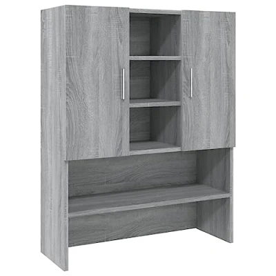 Afbeelding van vidaXL Wasmachinekast 70,5x25,5x90 cm grijs sonoma eikenkleurig, badkamermeubel, kast, wasmachine badkamerkast, kastje, badkamermeubels