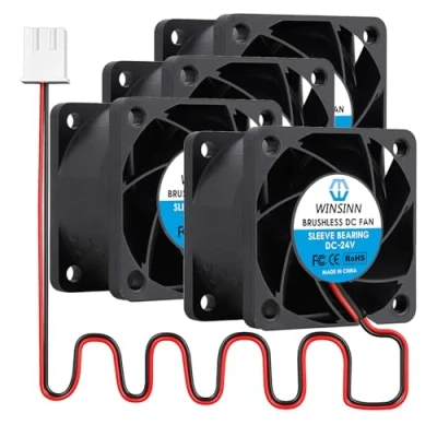 Afbeelding van WINSINN DC 40mm ventilator 24V 4028 glijlagers 24 volt borstelloze koeling 40x28mm 2PIN (verpakking van 4)