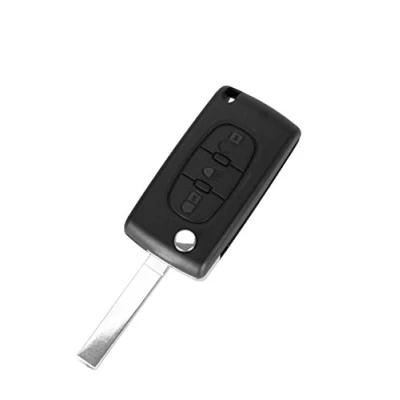 Afbeelding van Sleutelhoes voor Citroen C4 C5 Picasso C6 CE0523 vouwsleutel afstandsbediening 3 toetsen koplamp lemmet zonder groef model batterijsleuf Phonillico®