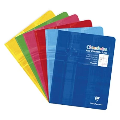 Afbeelding van Clairefontaine 3794AMZC Set van 6 Geniet Schrijfschriften 17x22cm 32 Gelijnd Pagina&#039;s 3 mm verticale tussenruimte 90g wit papier Gelamineerde karton kaft Willekeurige kleuren