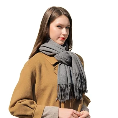 Afbeelding van MASADA Dames Winter Sjaal warme en zachte XXL 200 x 70 cm Grijs