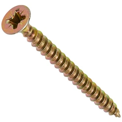 Afbeelding van ForgeFix Multifunctionele schroeven met enkele schroefdraad 4.0 x 45 mm Zinkgeel gepassiveerd Doos 200