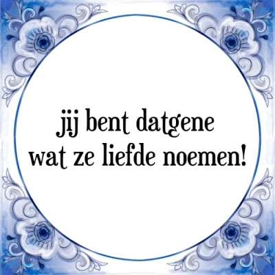 Afbeelding van Jij bent datgene wat ze liefde noemen! Tegeltje + Spreuk