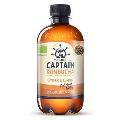 Afbeelding van The GUTsy Captain Kombucha Ginger &amp; Lemon 400ML