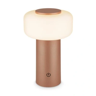 Afbeelding van BRILONER Juna Tafellamp oplaadbaar schnulos dimbaar voor buiten en binnen koffie kleur Ø13 x 20.6 cm