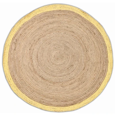 Afbeelding van Vloerkleed Jaipur Jute Tapijt 100% Beige Geel rond 200 cm