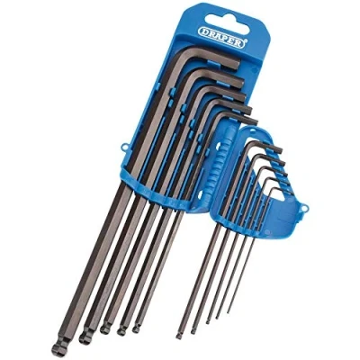Afbeelding van DRAPER tbtl10 a/B Extra lange Imperial Hexagon en Ball End Key set, blauw, 10 delig