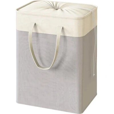 Afbeelding van Simple Houseware Rechthoekige Teryleen Katoen Opvouwbare Wasmand Mand, Grijs