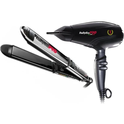 Afbeelding van Föhn + Stijltang van Babyliss PRO bundel/set/pakket Haibu by Kapperskorting.com