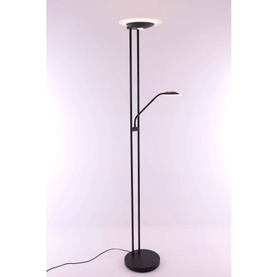 Afbeelding van Vloerlamp uplighter met leesarm zwart dimbaar in lichtsterkte lichtkleur