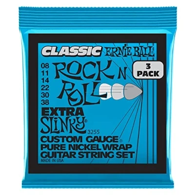 Afbeelding van Ernie Ball 3255 Extra Slinky Classic Rock &#039;n Roll 8 38 snaren voor elektrische gitaar (3 sets)