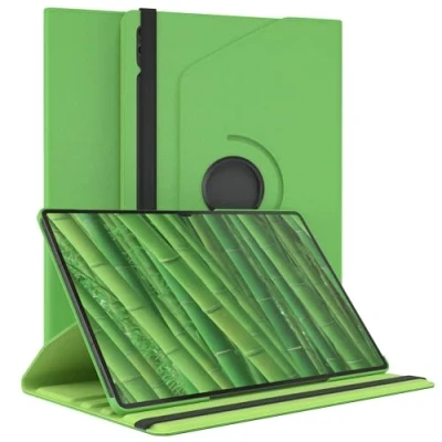 Afbeelding van EAZY case Tablethoes voor Samsung Galaxy Tab S9 Ultra Beschermhoes 14,6 inch Cover Roteerbare hoes Tri fold Flip 360 draaibaar met standaardfunctie Hoesje Kunstleer Groente