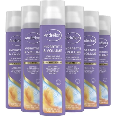 Afbeelding van 6x Andrelon Droogshampoo Schuimend Hydratatie &amp; Volume 245 ml