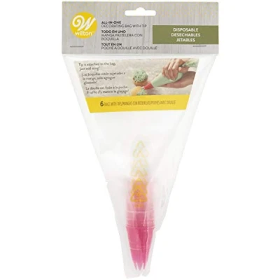 Afbeelding van Wilton Wegwerk Spuitzakken &amp; Spuitmondjes Set Slagroomspuit Garneerspuit Set/6 #1M