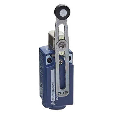 Afbeelding van Telemecanique Sensoren XCKP2145P16 Limit Switch met thermoplastische rolhendel, kunststof, serie XCKP, variabele lengte, roterende kop, M16 x 1,5 kabelwartel, 1 NC + GEEN Snap Action Contacten