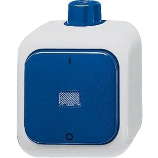Afbeelding van Abb busch jaeger wdi thermoplast opbouw 2 polige schakelaar 16a 1 wip drukker basiselement complete behuizing steekklem ral5010 2cka001084a0821