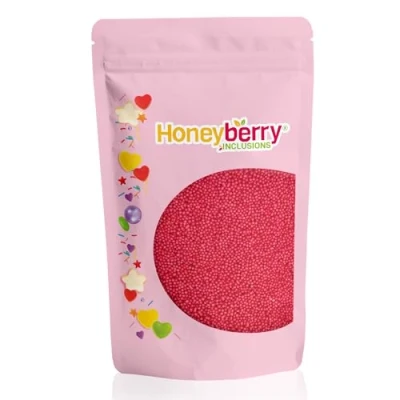 Afbeelding van Natuurlijke Eetbare Kleurrijke Strooisels 200g Cakedecoratie en Suikerstrooisels Perfect voor Bakken, Taarten, Cupcakes, Koekjes Desserts Geproduceerd in de EU (Rode Nonpareilles)