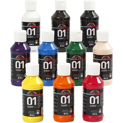 Afbeelding van Creativ Company Acrylverf Glossy Kleur, 10x100ml
