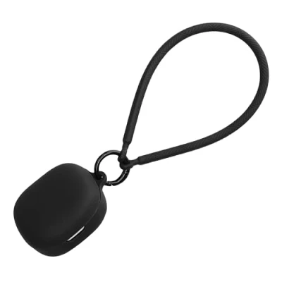 Afbeelding van kwmobile oordopjes case geschikt voor JBL Wave Flex hoesje Oortjes cover met handstrap in ear koptelefoon hoes Silicone zwart