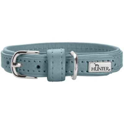 Afbeelding van HUNTER Hondenhalsband SOHO Mini, kleur: lichtblauw, rundleer, zacht en soepel, voor de huid, licht, kleine honden puppy&#039;s, made in Germany, maat: 27