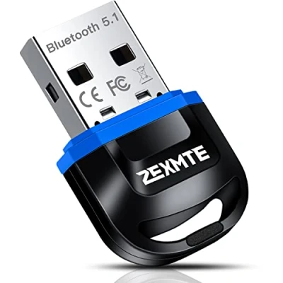 Afbeelding van ZEXMTE USB Bluetooth 5.1 Adapter voor PC Dongle Draadloze Zender Ontvanger Laptop Computer, Ondersteuning Windows 11/10/8/7, Muis, Toetsenbord, Headset, Luidsprekers