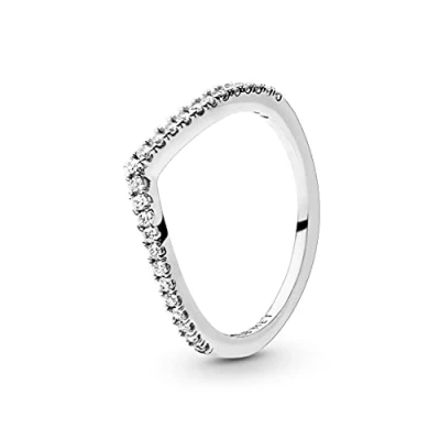 Afbeelding van Pandora Sparkling Wishbone ring van sterlingzilver met heldere zirkoniasteentjes, 56