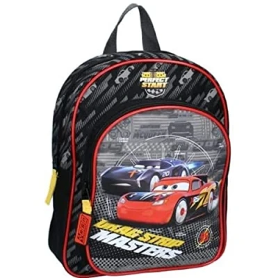 Afbeelding van mybagstory Rugzak Cars Zwart Kind School Basisschool Kleuterschool Kinderkamer Kinderdagverblijf Uniseks schooltas Maat 30 cm Verstelbare bandjes,