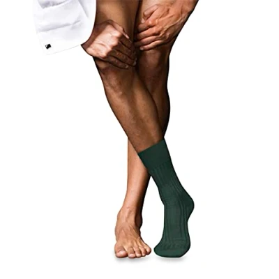 Afbeelding van FALKE Heren Sokken No. 13 M SO Katoen eenkleurig 1 Paar, Groen (Hunter Green 7441), 39 40