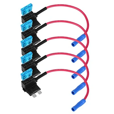 Afbeelding van 5 Stks Auto Voeg Een Circuit Zekering Tap Adapter Blade Houder Piggy Back Zekeringhouder met Kabelboom 15A
