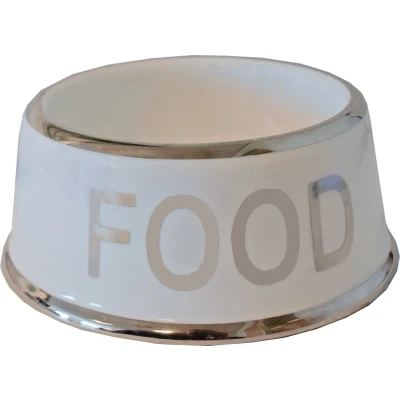 Afbeelding van Hondeneetbak wit/zilver Food 18 cm Gebr. de Boon