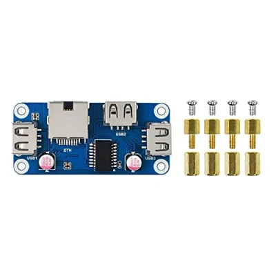 Afbeelding van Ethernet/USB HUB HAT B for Raspberry Pi 4 B/3 B+/3 A+/2 B/Zero/Zero W/Zero WH Expansion Board, 1x RJ45 Ethernet Port,3x USB Ports Compatible with USB2.0/1.1