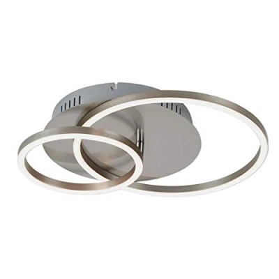 Afbeelding van Briloner Leuchten LED plafondlamp, plafondlamp dimbaar, incl. memory functie, 1 module draaibaar, 30 watt, 2.400 lumen, 3.000 Kelvin, mat nikkel, 390x300x80mm (LxBxH), 3222 012